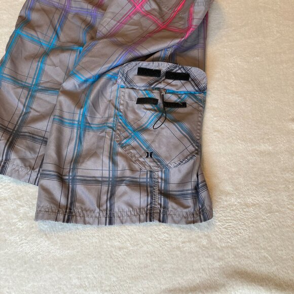 Hurley Men's Puerto Rico Blend Boardshort Gray Blue Fade Size 36 EUC - Picture 7 of 13